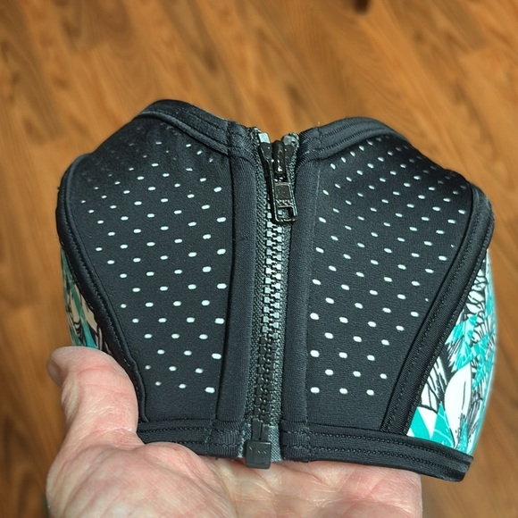 PINK Black and Teal Strapless Bikini Top, XS - Picture 4 of 8